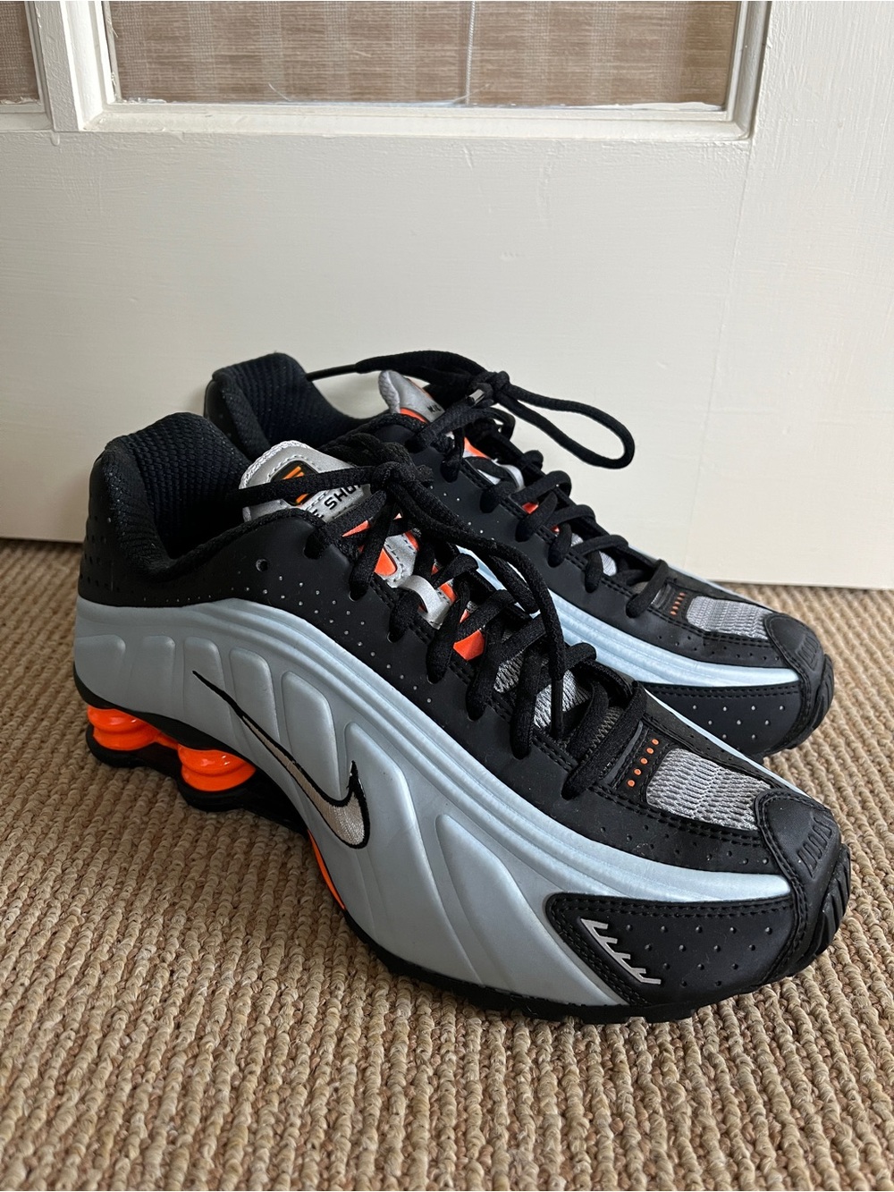Nike Shox Icy Blue and Orange Sneakers